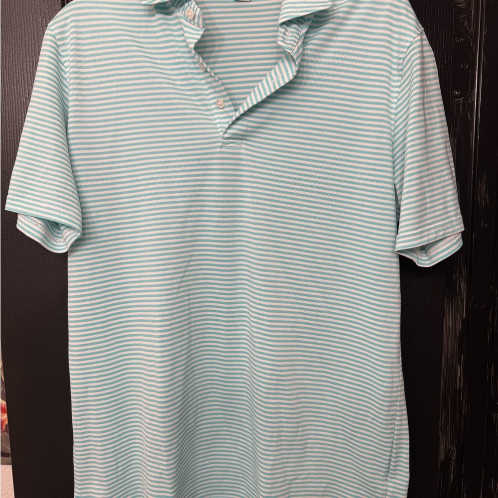 Classic Striped Polo Shirt - Aqua
